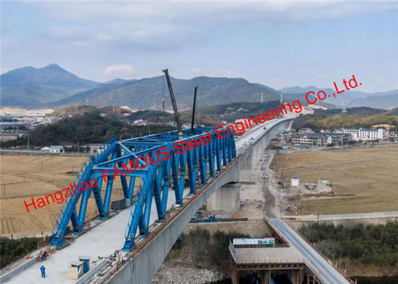 الصين سلسلة منحنية من الصلب تروس هيكل شعاع متواصل جسر عالي السرعة للسكك الحديدية المزود