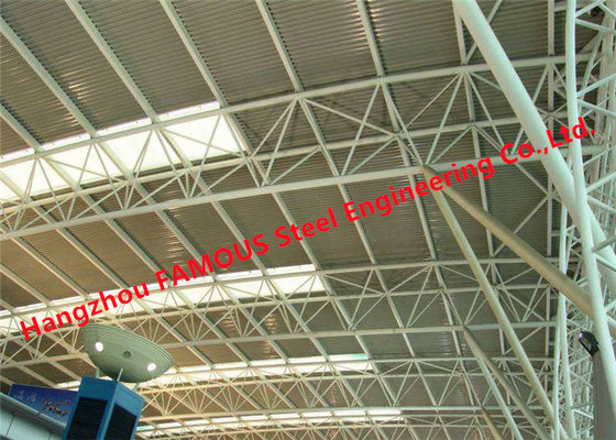 الصين ETFE PTFE المطلي بغشاء الاستاد الهيكلي والنسيج الفولاذي سقف الجمالون المظلة أمريكا أوروبا القياسية المزود