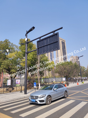 الصين عمود إنارة شارع فولاذي مجلفن متكامل مع علامة طريق لشاشة LED خفيفة المزود