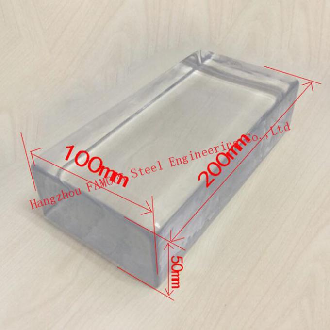 200x100x50mm كتلة زجاجية صلبة واضحة بناء الطوب الكريستال الزخرفية 1