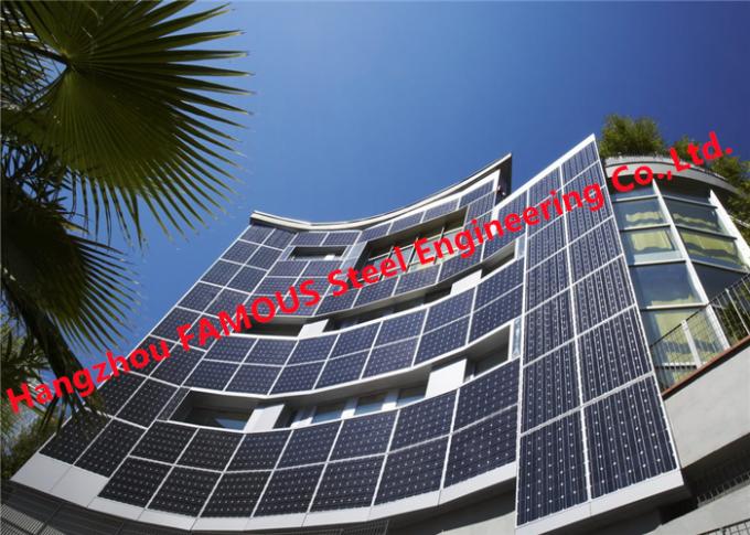تعمل بالطاقة الشمسية BIPV Glass Curtain Wall Building نظام الوحدات الكهروضوئية المتكاملة 0