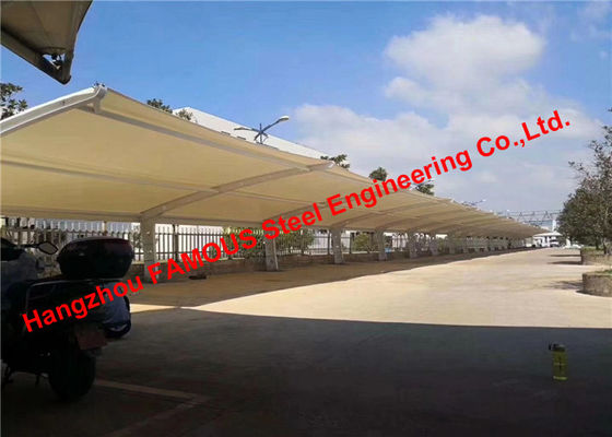 الصين في الهواء الطلق مواقف السيارات الشمس الظل الصلب الإطار الملاجئ واحد منحدر مرآب مع سقف مقوس نسيج PVC المزود